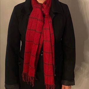 Red Cashmere scarf checkered scarf Unisex